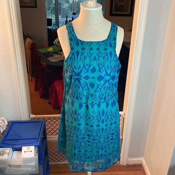 PRIVETT GREEN/BLUE DRESS - SZ Medium - Picture 1 of 10